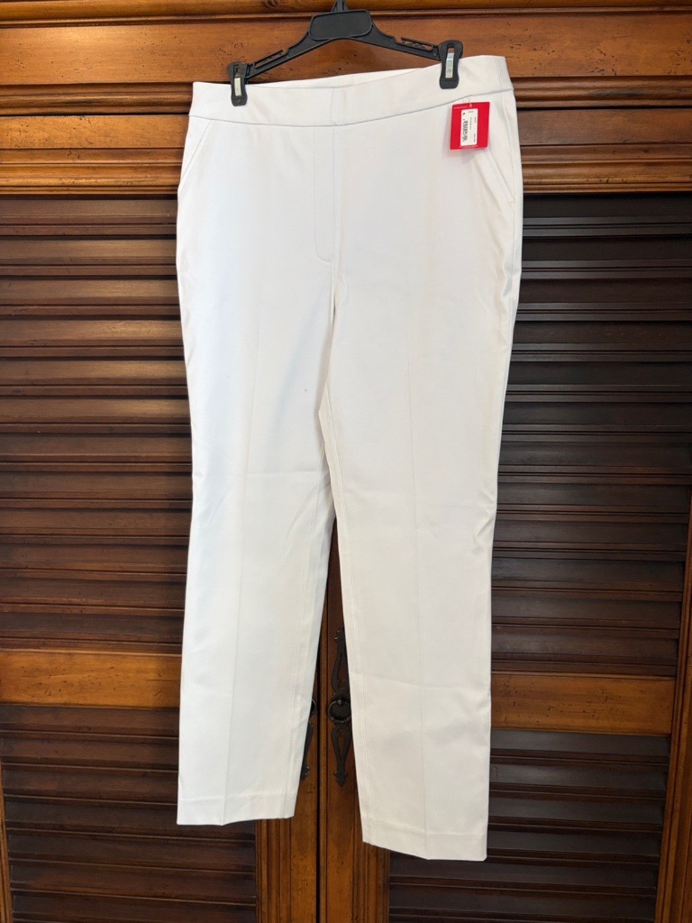 SPANX White Straight-Leg Pull-On Pants LARGE TALL
